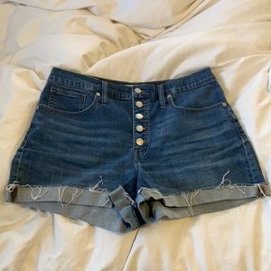 Madewell button front high rise shorts